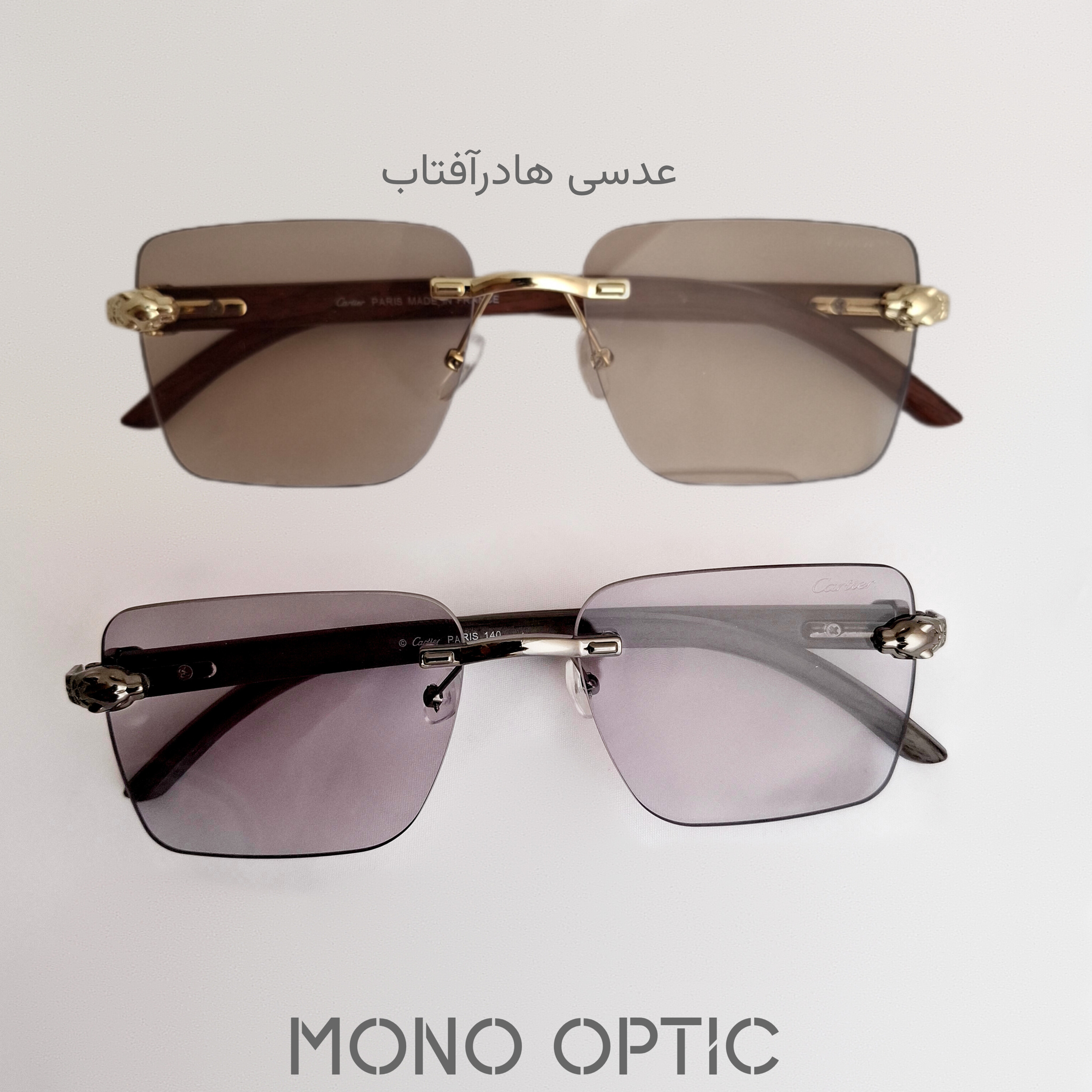 عینک فتوکرومیکCartierکد02599عدسیUVیونیسکس